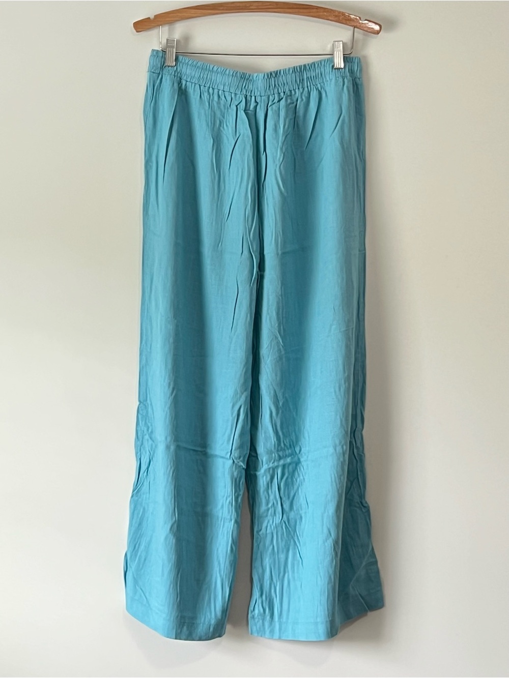 Zenana Outfitters Light Aqua Drawstring Wide-Leg Pants - Picture 5 of 7